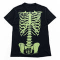 Skeleton Punk Rock Graphic T-Shirt スカル ボーンTシャツ L ブラック プリント スケルトン