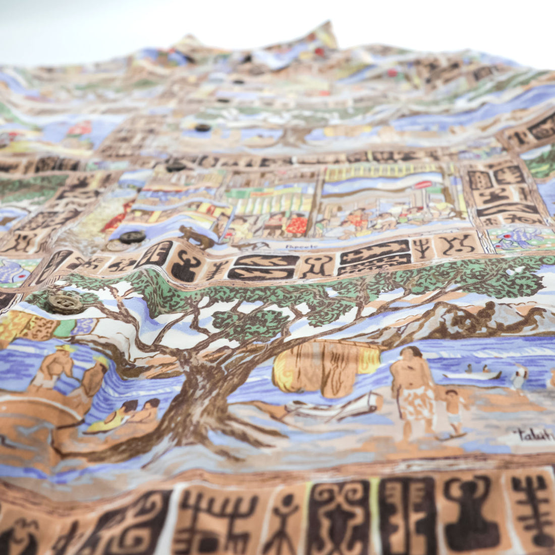 reyn spooner 90年代 ヴィンテージ アロハシャツ レーヨン半袖シャツ XL ベージュ 総柄 Guy Buffet Collection ボックス