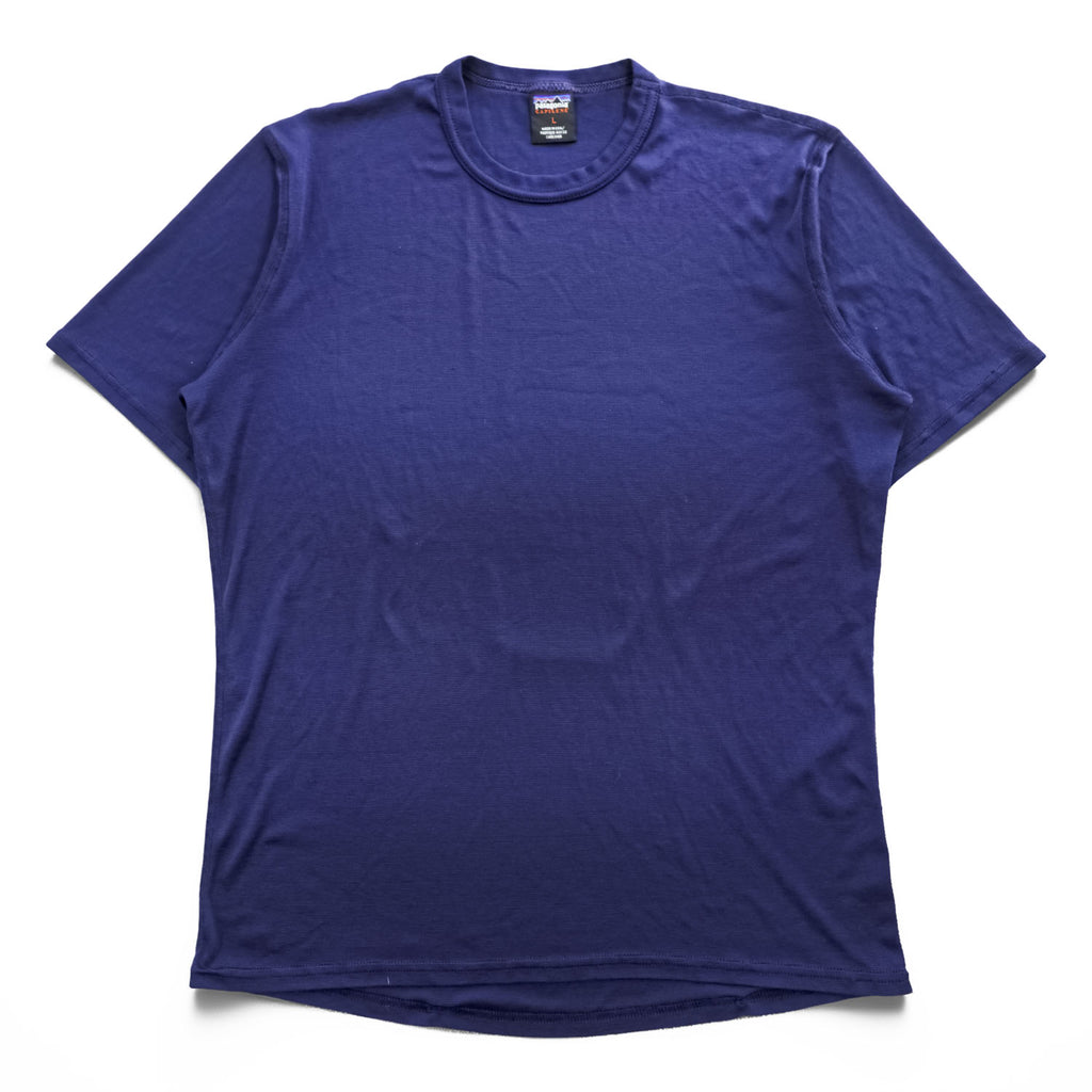 Patagonia 90年代 ヴィンテージ USA製 CAPILENE キャプリーン Tシャツ L ネイビー アウトドア