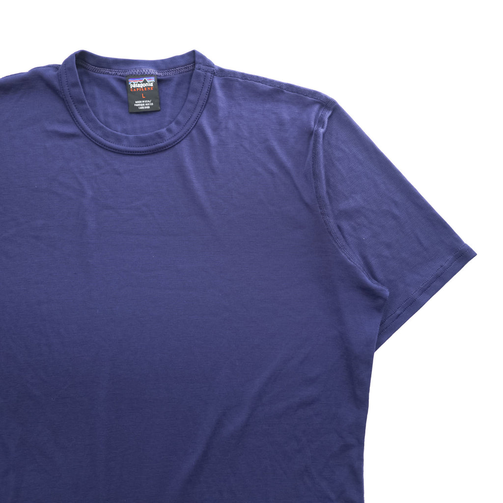 Patagonia 90年代 ヴィンテージ USA製 CAPILENE キャプリーン Tシャツ L ネイビー アウトドア