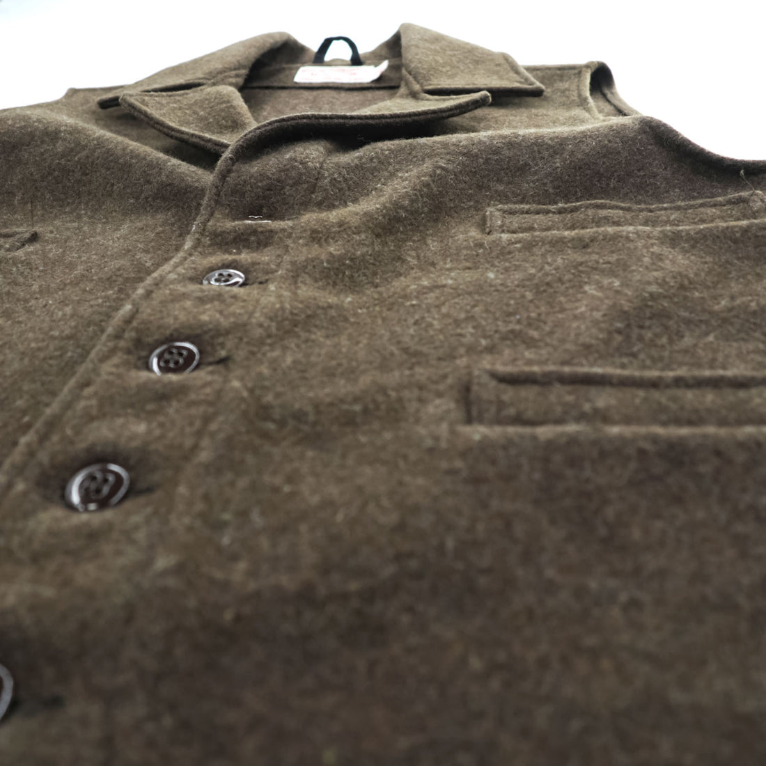 FILSON USA製 ウール ウエスタンベスト XL オリーブ ブラウン マッキノー 4ポケット ラペルカラー