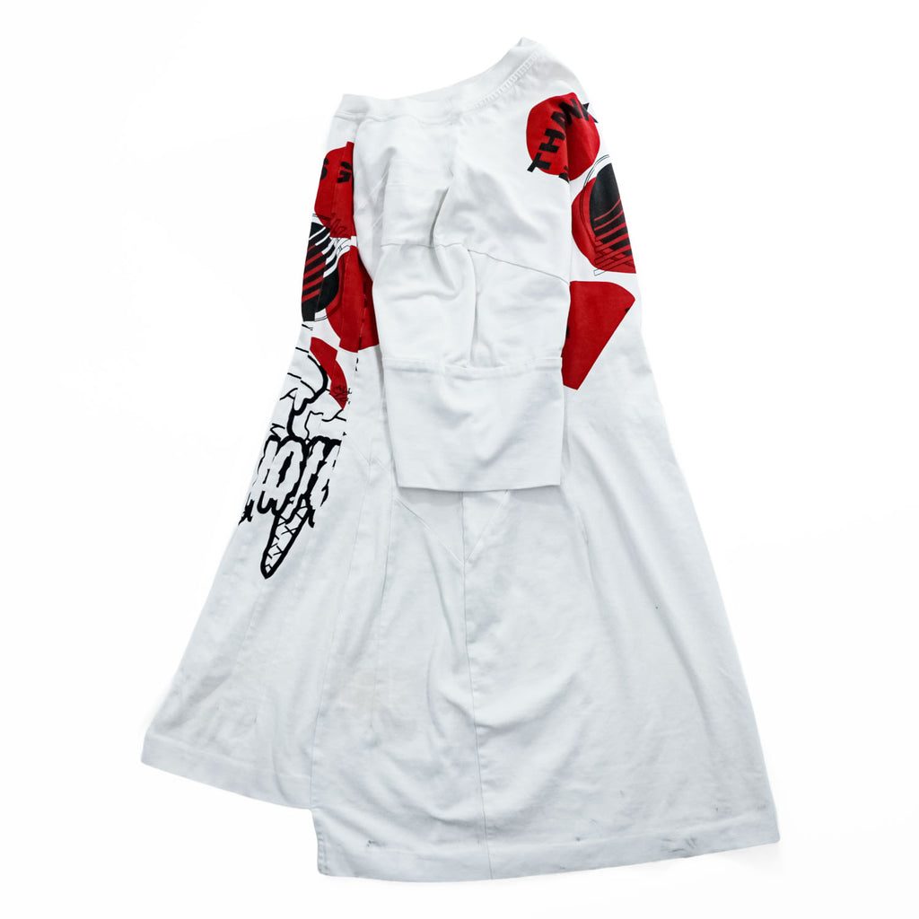 Stella McCartney THANKS GIRLS Graphic Dress T Shirt White Red Black Cotton Made in Portugal IT44