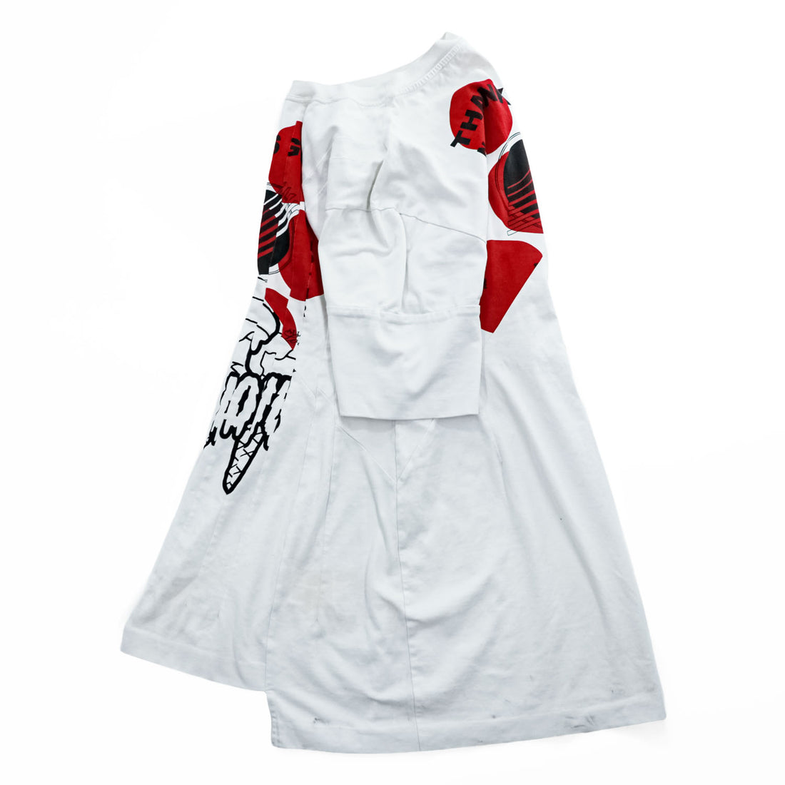 Stella McCartney THANKS GIRLS Graphic Dress T Shirt White Red Black Cotton Made in Portugal IT44