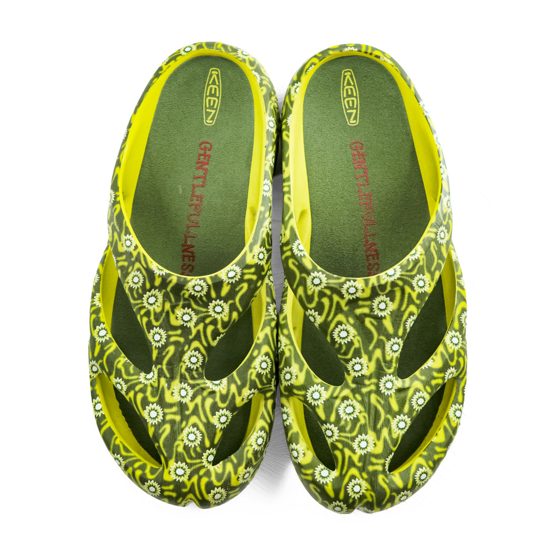 KEEN × GENTLE FULLNESS SHANTI ARTS Sandals US9 Yellow Green GF FLOWERS 1029396