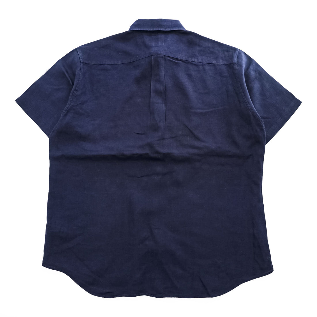 Brooks Brothers 346  半袖リネンシャツ L ネイビー 麻100% ボタンダウン