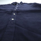Brooks Brothers 346  半袖リネンシャツ L ネイビー 麻100% ボタンダウン