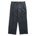 Brooks Brothers 80s Vintage USA-Made Slacks Pants, Size L, Gray, Wide Fit, 2-Tuck Pleats, Double Cuffs