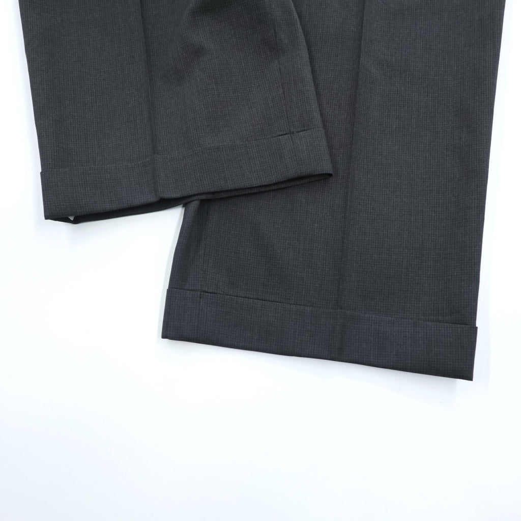 Brooks Brothers 80s Vintage USA-Made Slacks Pants, Size L, Gray, Wide Fit, 2-Tuck Pleats, Double Cuffs
