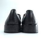 CLERGET CHAUSSURES Black Leather Cap Toe Derby Oxford Dress Shoes Square Toe Leather Sole US Size 8