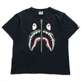 A BATHING APE シャーク Tシャツ M ブラック シャークフェイス カモ プリント