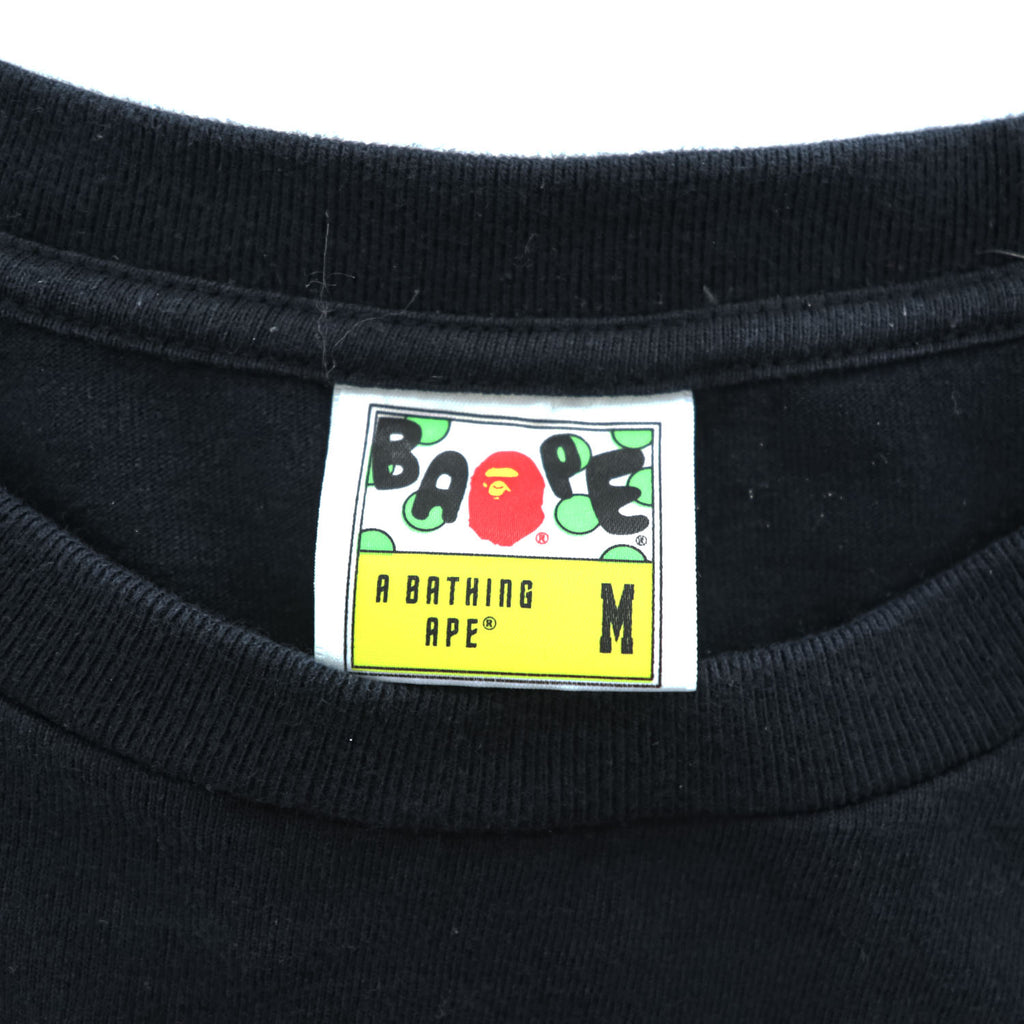 A BATHING APE シャーク Tシャツ M ブラック シャークフェイス カモ プリント