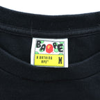 A BATHING APE シャーク Tシャツ M ブラック シャークフェイス カモ プリント