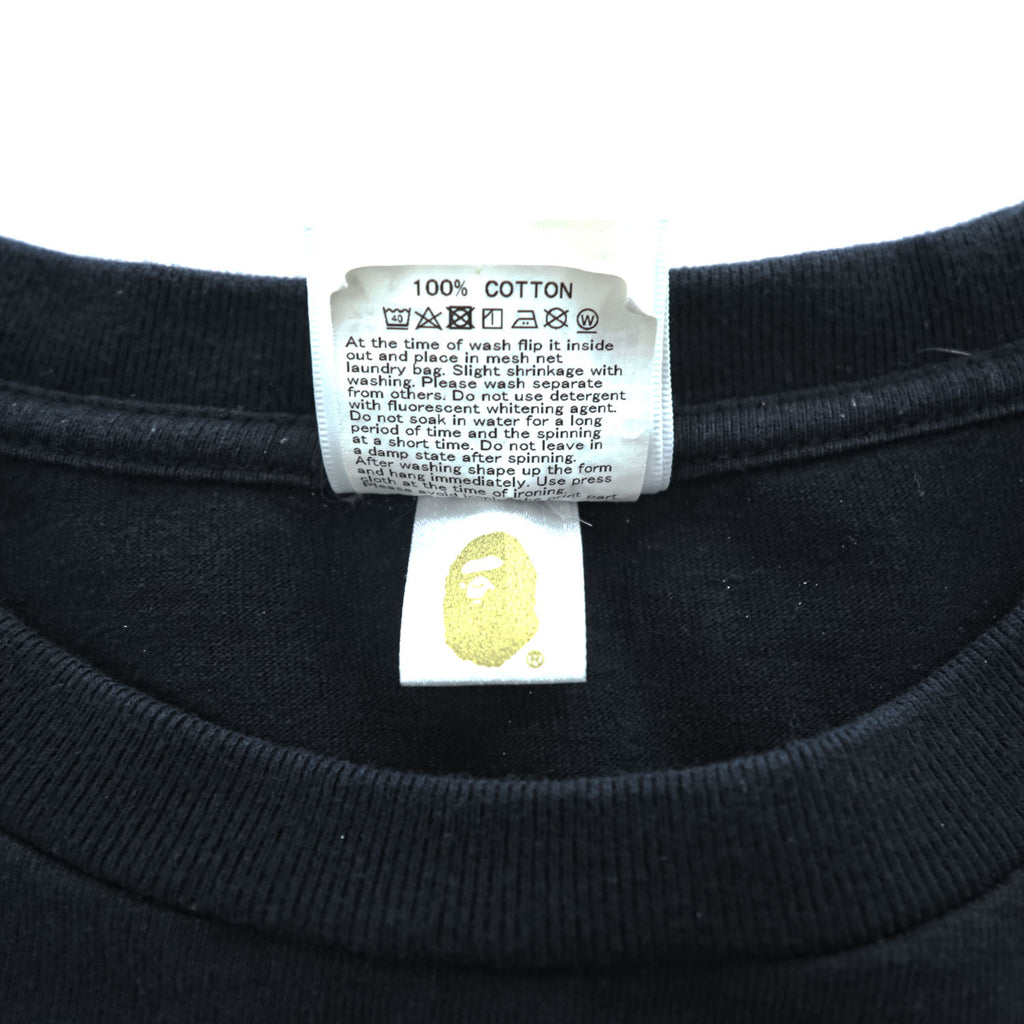 A BATHING APE シャーク Tシャツ M ブラック シャークフェイス カモ プリント