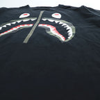 A BATHING APE シャーク Tシャツ M ブラック シャークフェイス カモ プリント