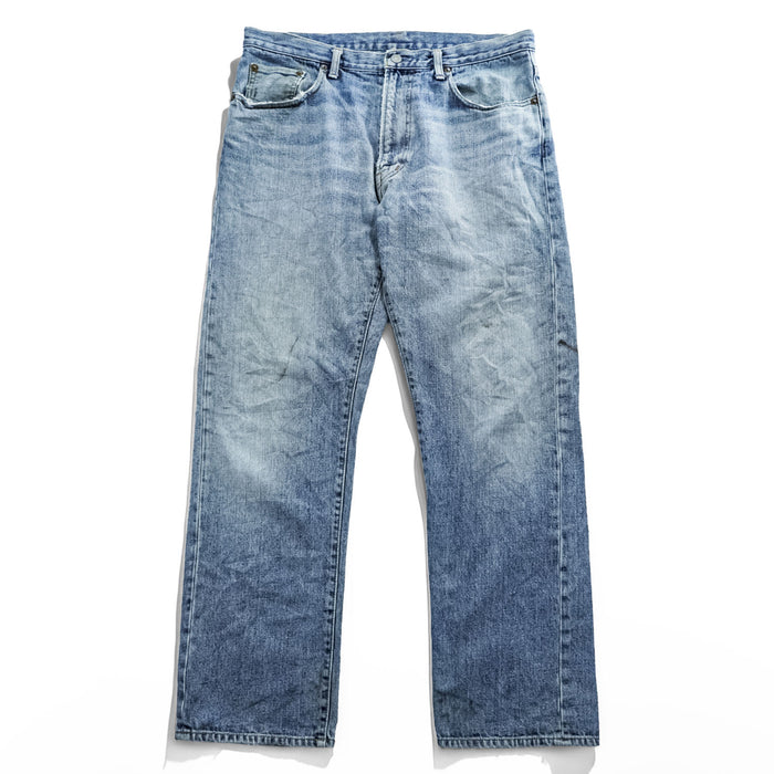 RRL Double RL Ralph Lauren 90s Ring Spun Denim Jeans Light Wash W35 Leather Patch
