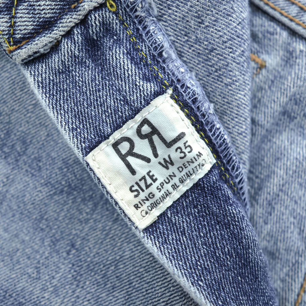 RRL Double RL Ralph Lauren 90s Ring Spun Denim Jeans Light Wash W35 Leather Patch
