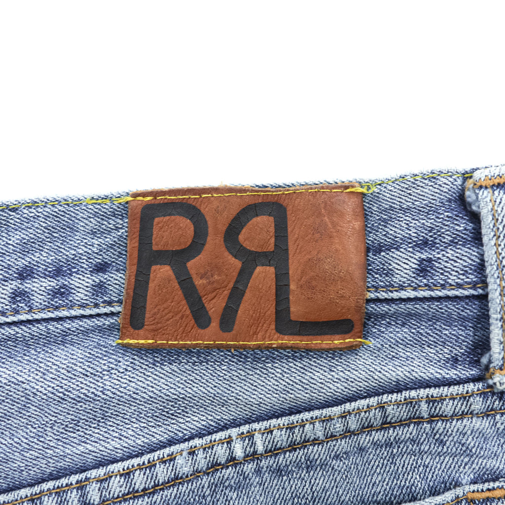 RRL Double RL Ralph Lauren 90s Ring Spun Denim Jeans Light Wash W35 Leather Patch