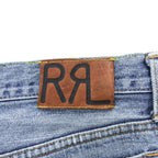 RRL Double RL Ralph Lauren 90s Ring Spun Denim Jeans Light Wash W35 Leather Patch