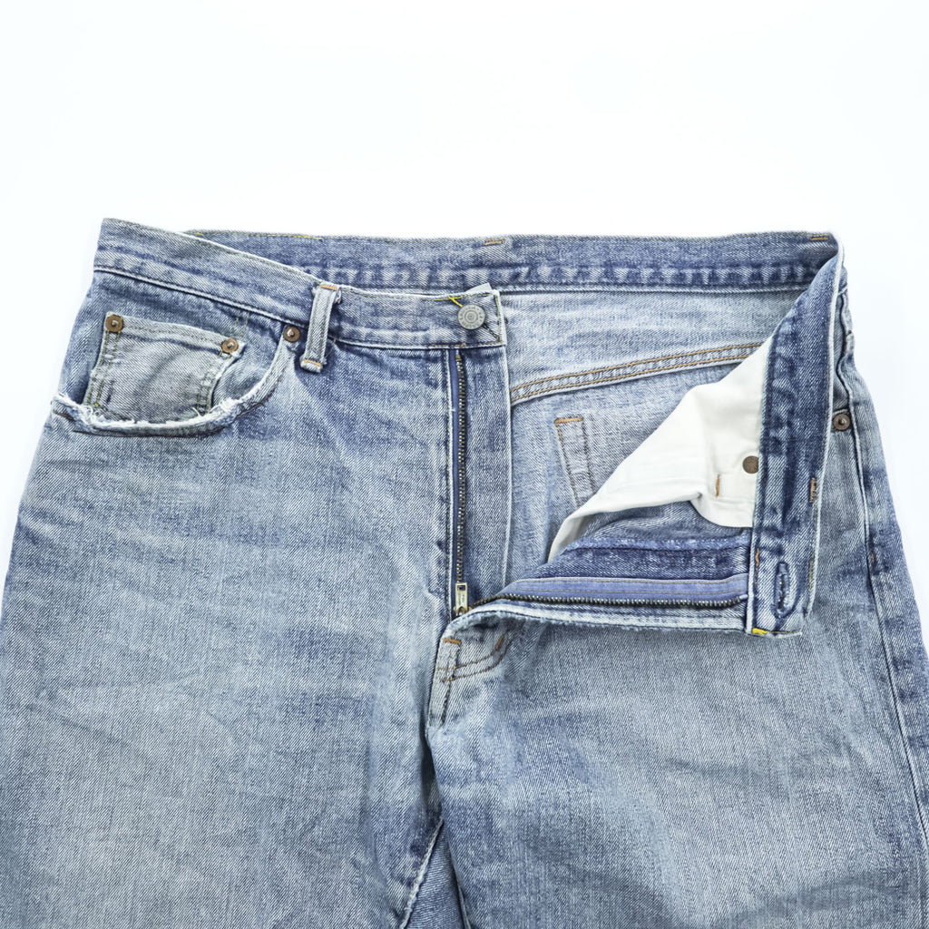 RRL Double RL Ralph Lauren 90s Ring Spun Denim Jeans Light Wash W35 Leather Patch