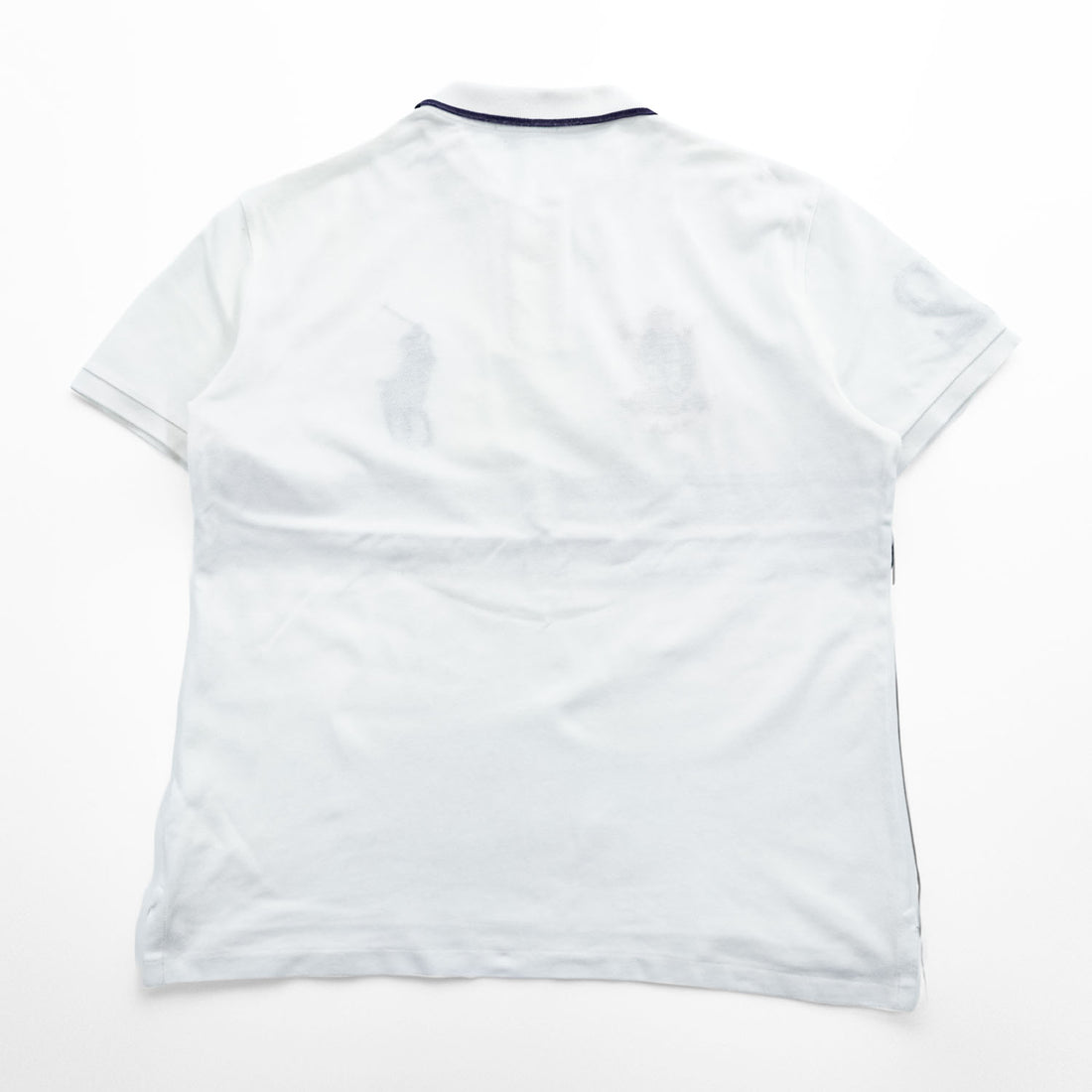 Polo Ralph Lauren 半袖 ポロシャツ CUSTOM SLIM FIT M ホワイト ネイビー ビッグポニー エンブレム