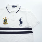 Polo Ralph Lauren 半袖 ポロシャツ CUSTOM SLIM FIT M ホワイト ネイビー ビッグポニー エンブレム