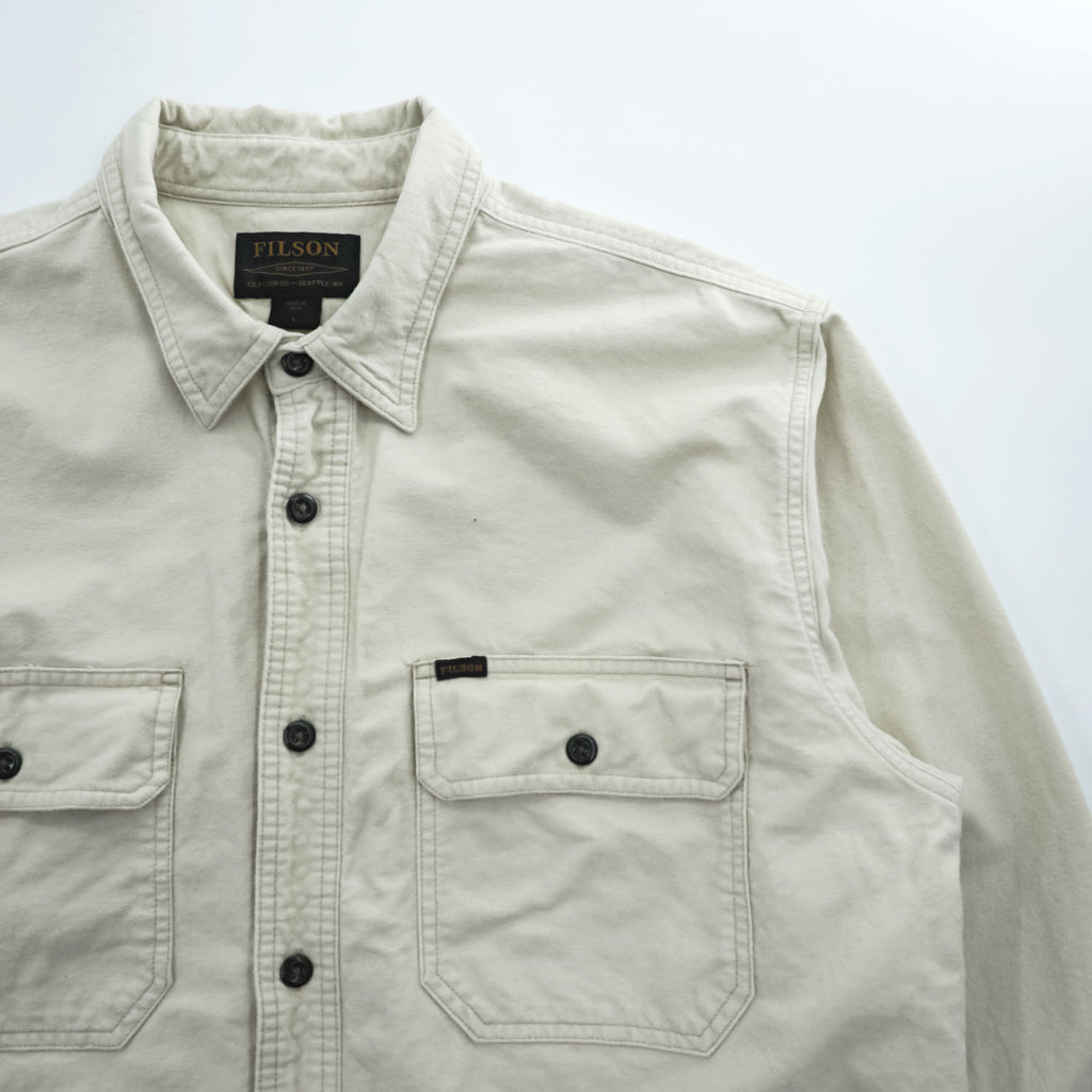 C.C.FILSON CO シャモアクロス 長袖 ワークシャツ L ナチュラル アイボリー インド綿