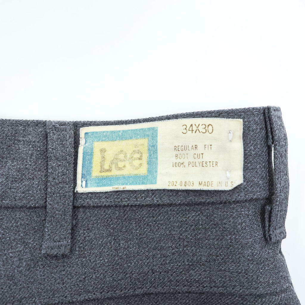 Lee 70年代 USA製 ヴィンテージ ブーツカット スラックス フレアパンツ L グレー  SCOVILLジップ 202-0803