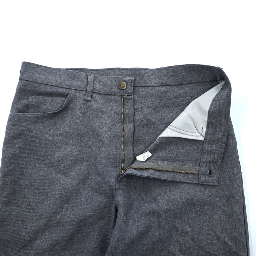 Lee 70年代 USA製 ヴィンテージ ブーツカット スラックス フレアパンツ L グレー  SCOVILLジップ 202-0803