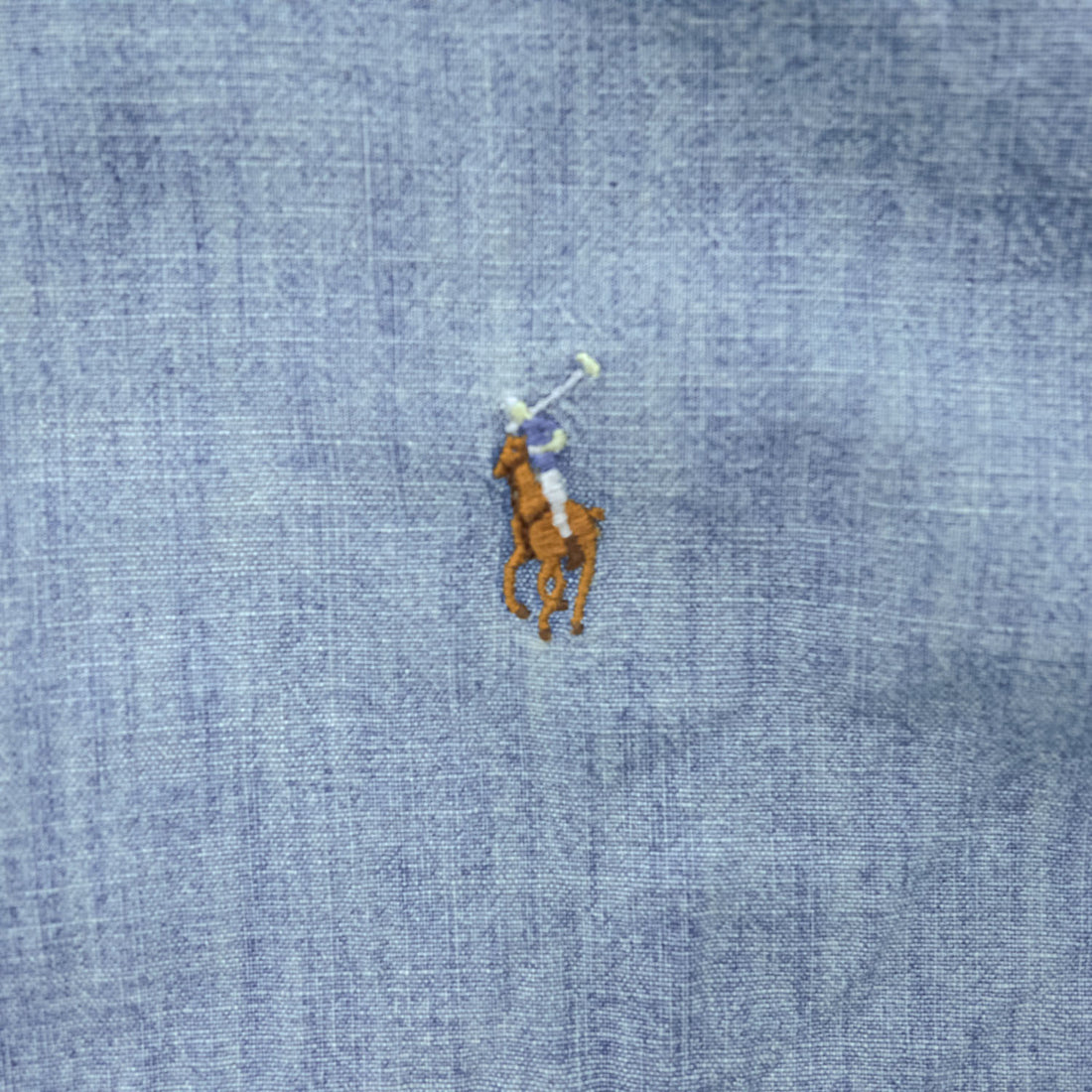 Ralph Lauren 半袖 シャンブレーシャツ XL インディゴ ブルー ボタンダウン スモールポニー ロゴ 刺繍