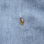 Ralph Lauren 半袖 シャンブレーシャツ XL インディゴ ブルー ボタンダウン スモールポニー ロゴ 刺繍
