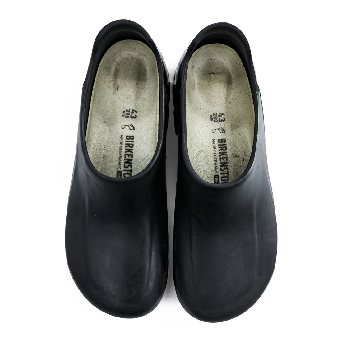 BIRKENSTOCK German-made PU clogs Sandals, US size 10, Black, Slip-On A630