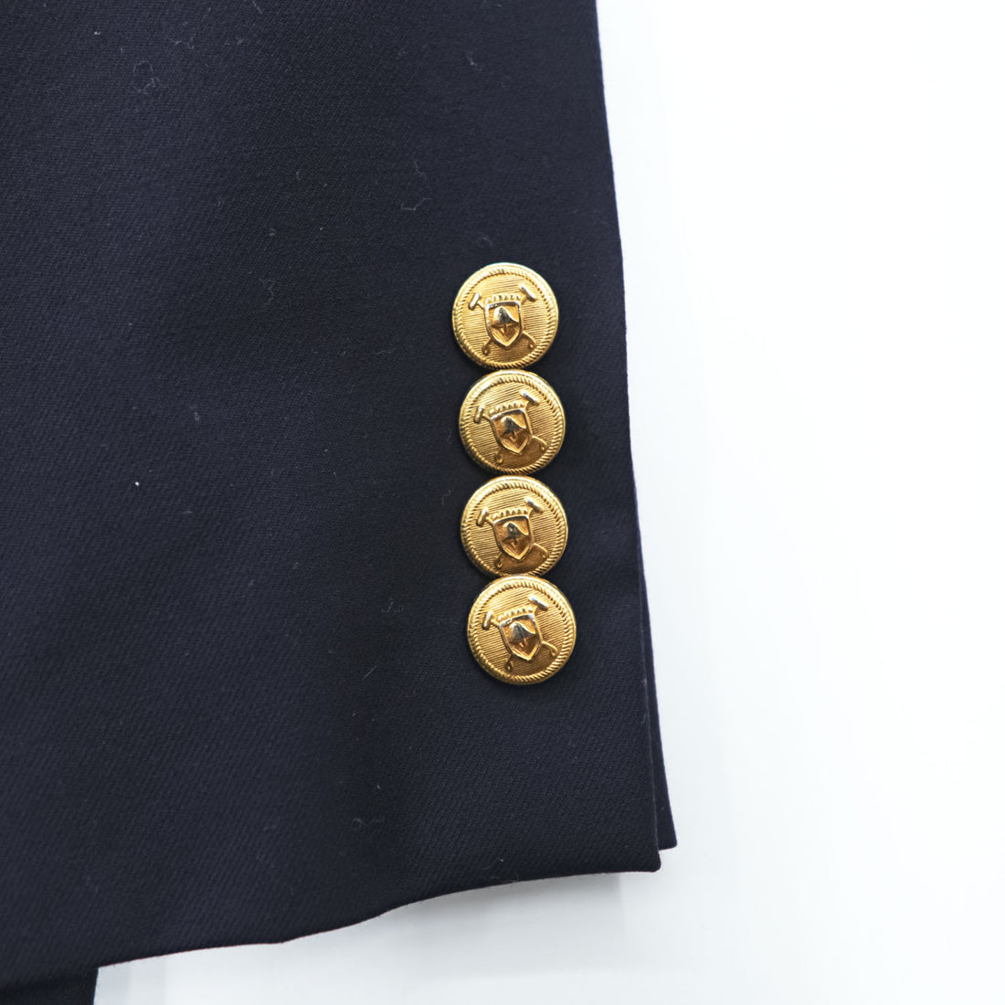 Lauren Ralph Lauren Men's Navy Wool Blazer 44S Short Gold Crest Buttons 2-Button Macy's