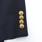 Lauren Ralph Lauren Men's Navy Wool Blazer 44S Short Gold Crest Buttons 2-Button Macy's