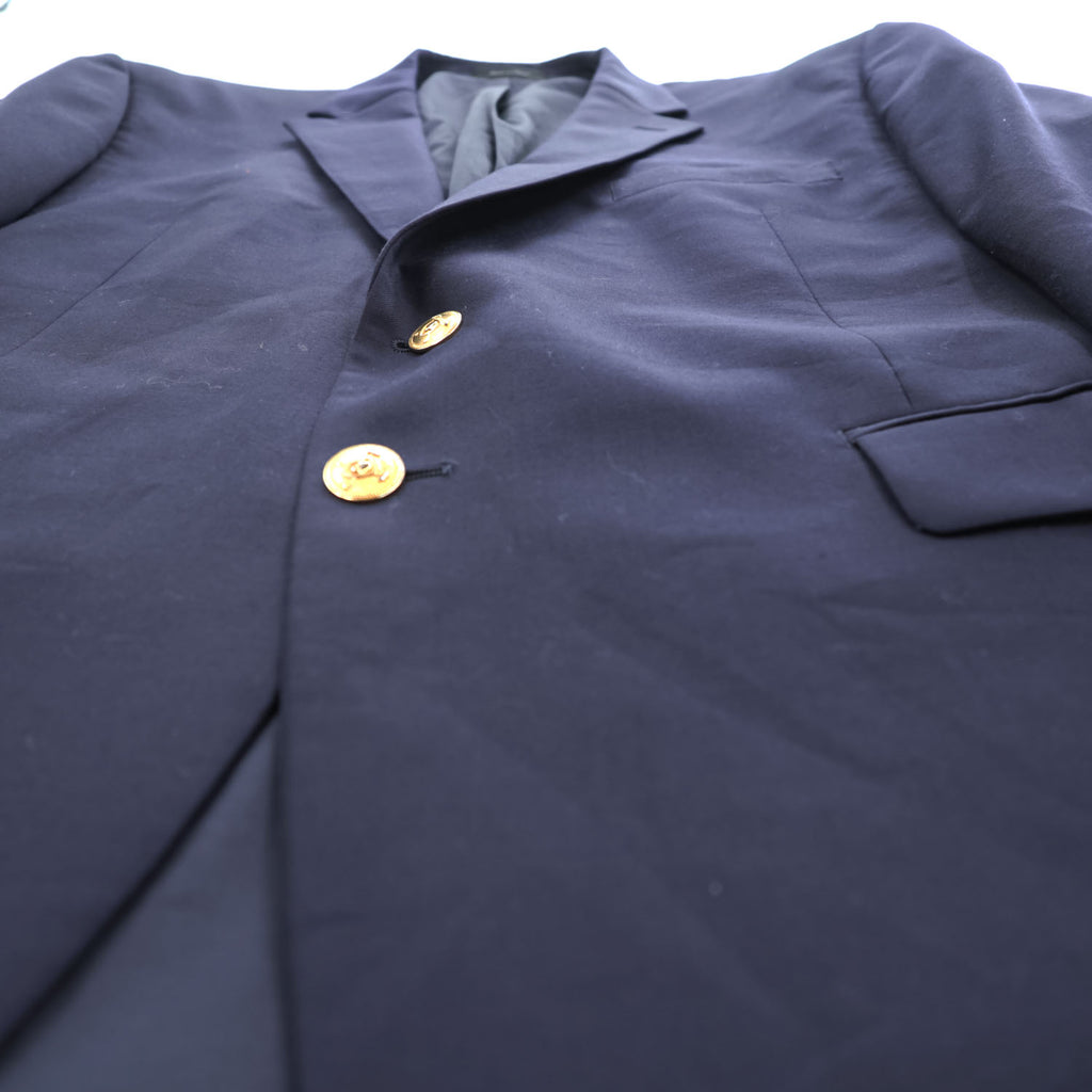 Lauren Ralph Lauren Men's Navy Wool Blazer 44S Short Gold Crest Buttons 2-Button Macy's