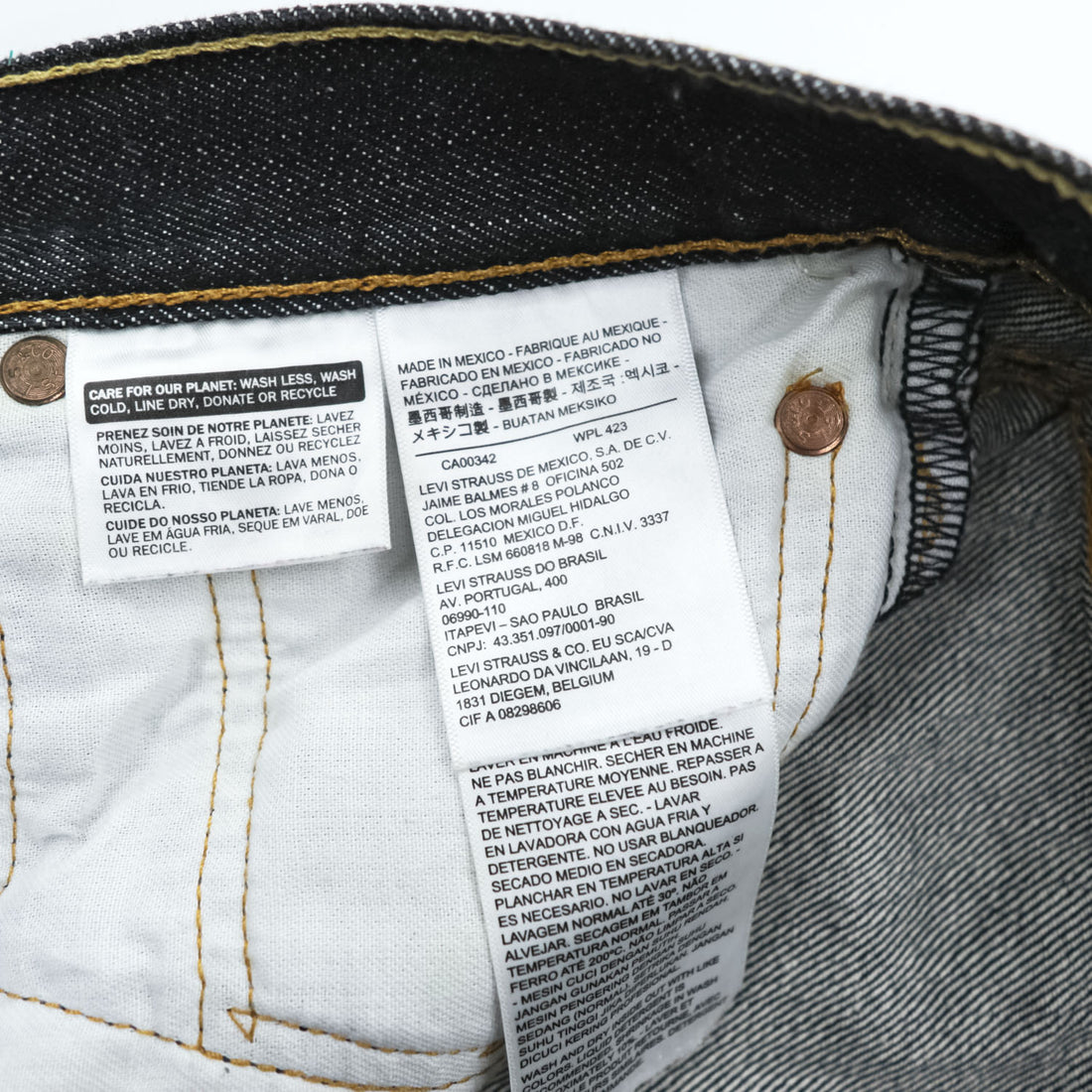 Levi's 501 リジッド デニムパンツ ジーンズ XL ダークインディゴ 濃紺 ブラック ボタンフライ 00501-0226