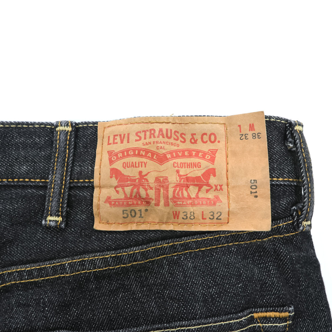 Levi's 501 リジッド デニムパンツ ジーンズ XL ダークインディゴ 濃紺 ブラック ボタンフライ 00501-0226