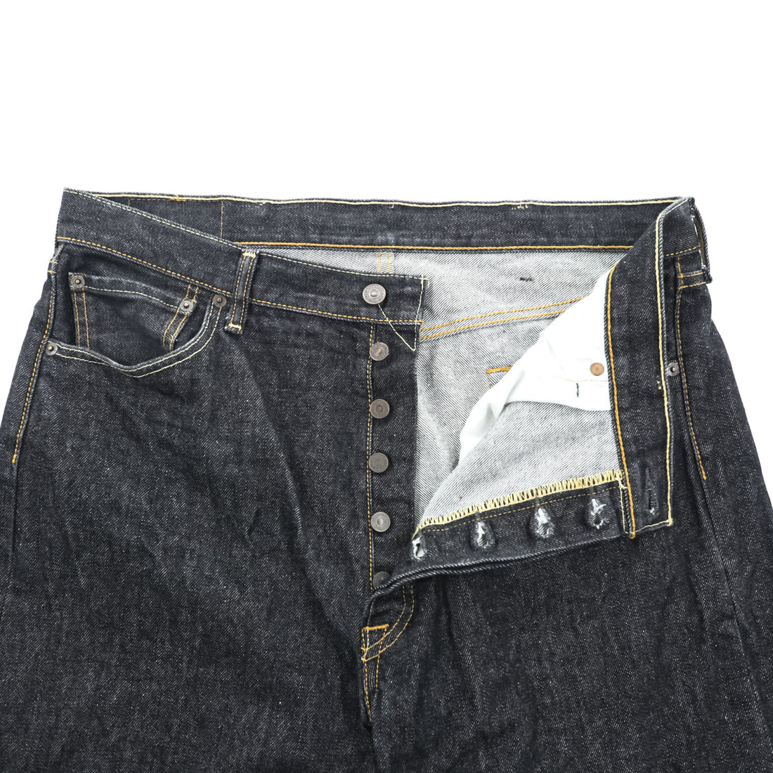 Levi's 501 リジッド デニムパンツ ジーンズ XL ダークインディゴ 濃紺 ブラック ボタンフライ 00501-0226