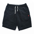 Polo Ralph Lauren Black Fleece Sweat Shorts Red Pony Logo Drawstring Lounge Shorts