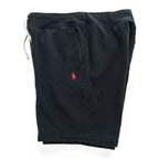 Polo Ralph Lauren Black Fleece Sweat Shorts Red Pony Logo Drawstring Lounge Shorts