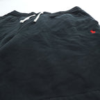 Polo Ralph Lauren Black Fleece Sweat Shorts Red Pony Logo Drawstring Lounge Shorts