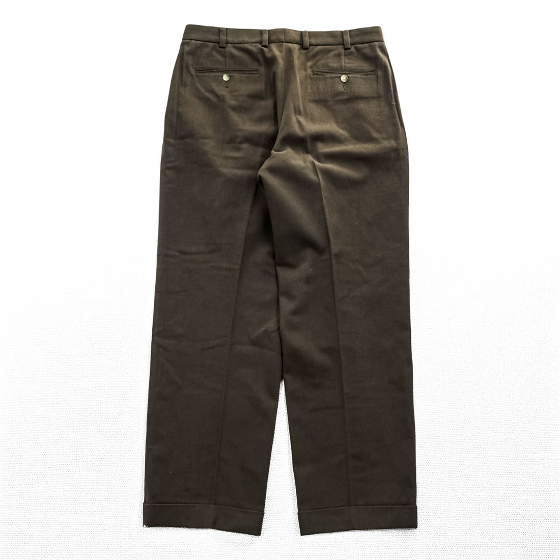 Brooks Brothers Slacks Pants, Size L, Brown, Wide Fit, 2-Tuck Pleated, Double Cuff, Moleskin