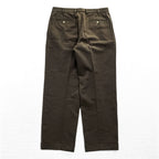 Brooks Brothers Slacks Pants, Size L, Brown, Wide Fit, 2-Tuck Pleated, Double Cuff, Moleskin