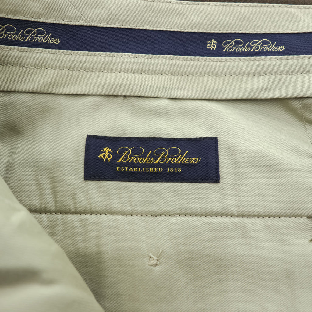Brooks Brothers Slacks Pants, Size L, Brown, Wide Fit, 2-Tuck Pleated, Double Cuff, Moleskin