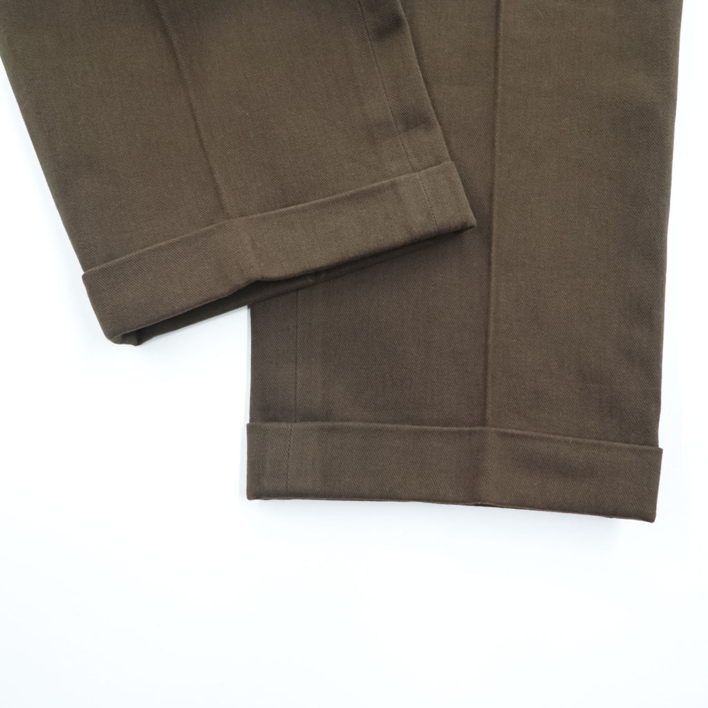 Brooks Brothers Slacks Pants, Size L, Brown, Wide Fit, 2-Tuck Pleated, Double Cuff, Moleskin