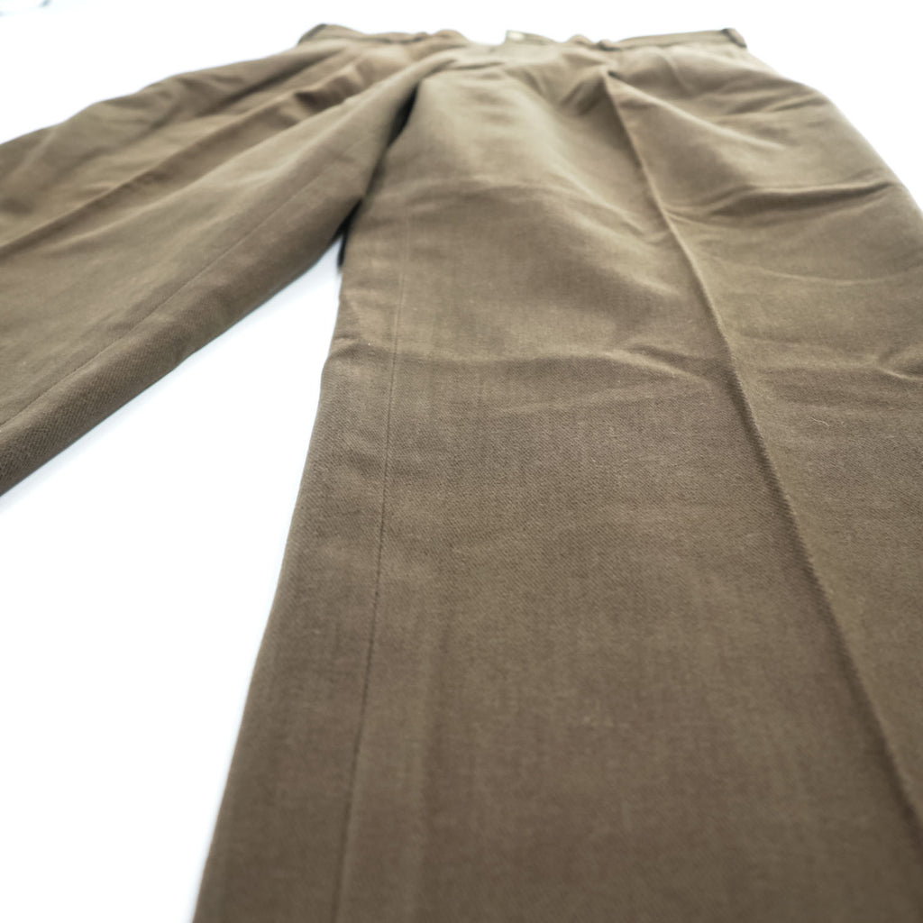 Brooks Brothers Slacks Pants, Size L, Brown, Wide Fit, 2-Tuck Pleated, Double Cuff, Moleskin