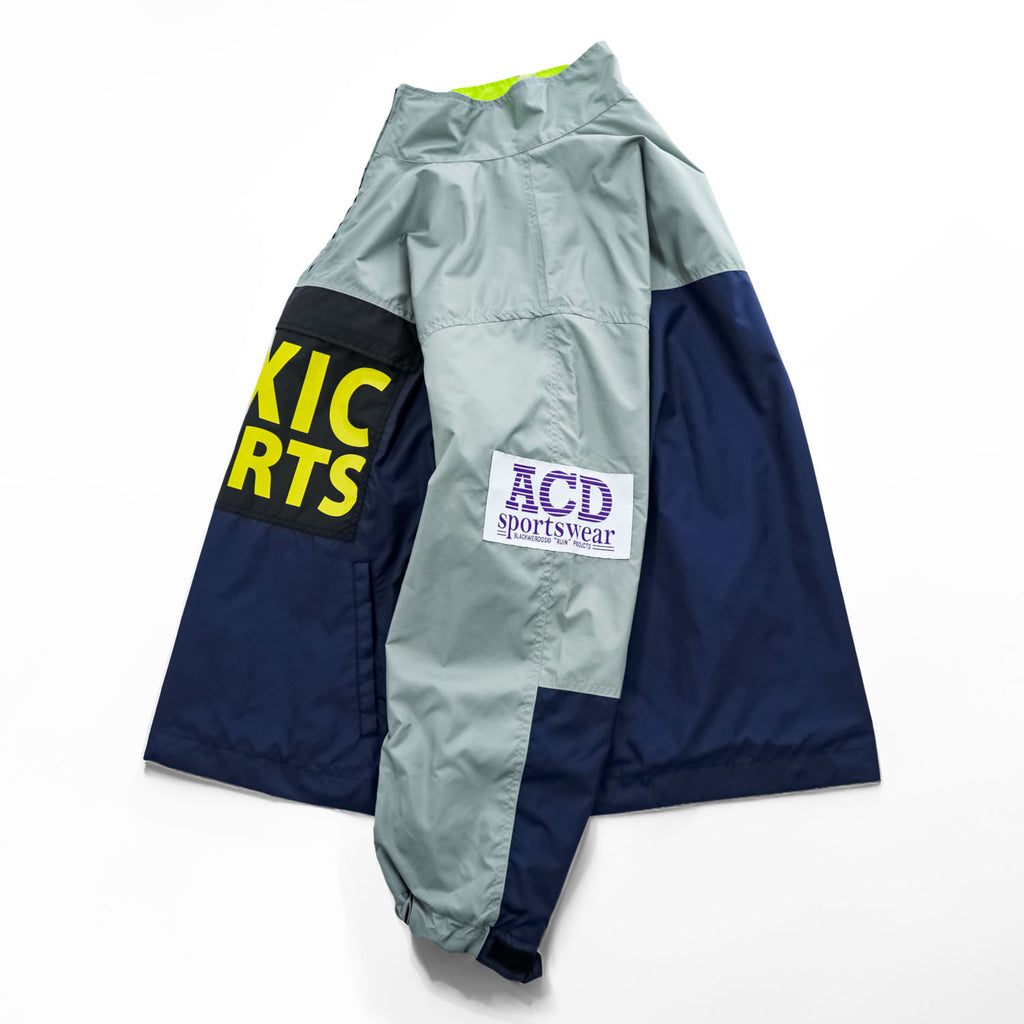 BlackWeirdos パッカブル テック アノラック  PACKABLE TECH ANORAK プルオーバー ジャケット L グレー ネイビー ドローコード 24SS-JK04