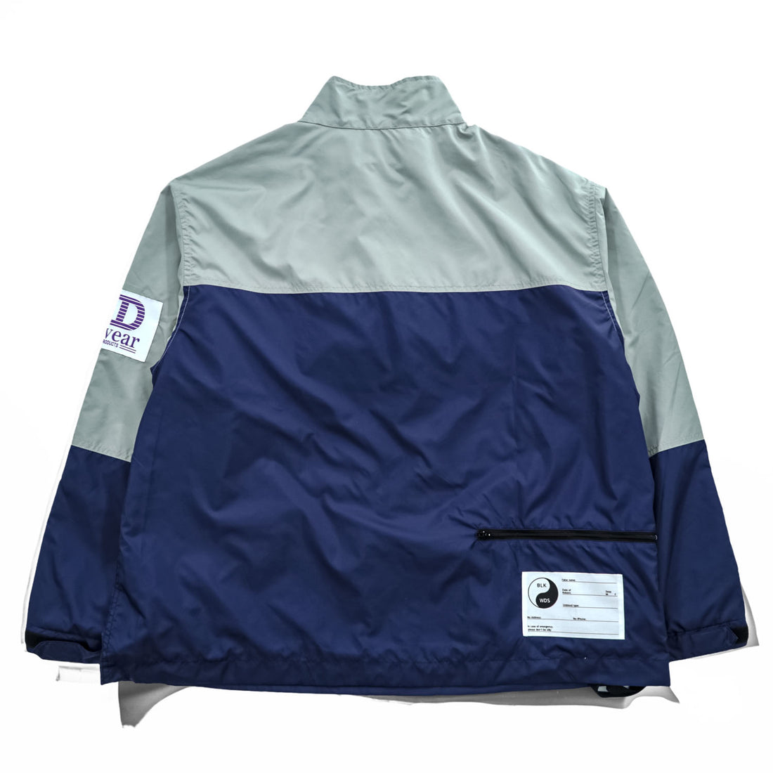 BlackWeirdos パッカブル テック アノラック  PACKABLE TECH ANORAK プルオーバー ジャケット L グレー ネイビー ドローコード 24SS-JK04