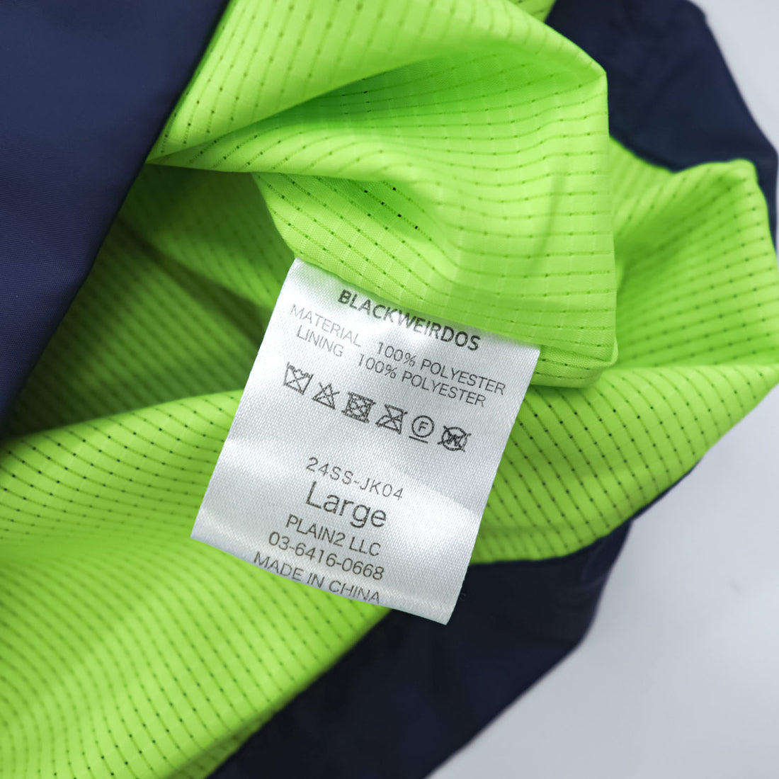 BlackWeirdos パッカブル テック アノラック  PACKABLE TECH ANORAK プルオーバー ジャケット L グレー ネイビー ドローコード 24SS-JK04