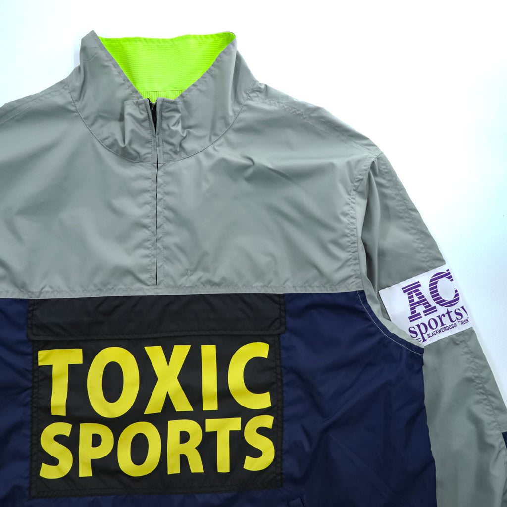 BlackWeirdos パッカブル テック アノラック  PACKABLE TECH ANORAK プルオーバー ジャケット L グレー ネイビー ドローコード 24SS-JK04