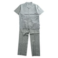 STACY ADAMS リネン 半袖 開襟シャツ スラックス セットアップ XL グレー オープンカラー ボックスシルエット